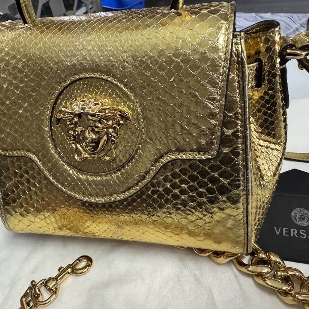 Versace La Medusa Python-Effect Tote Bag - image 2